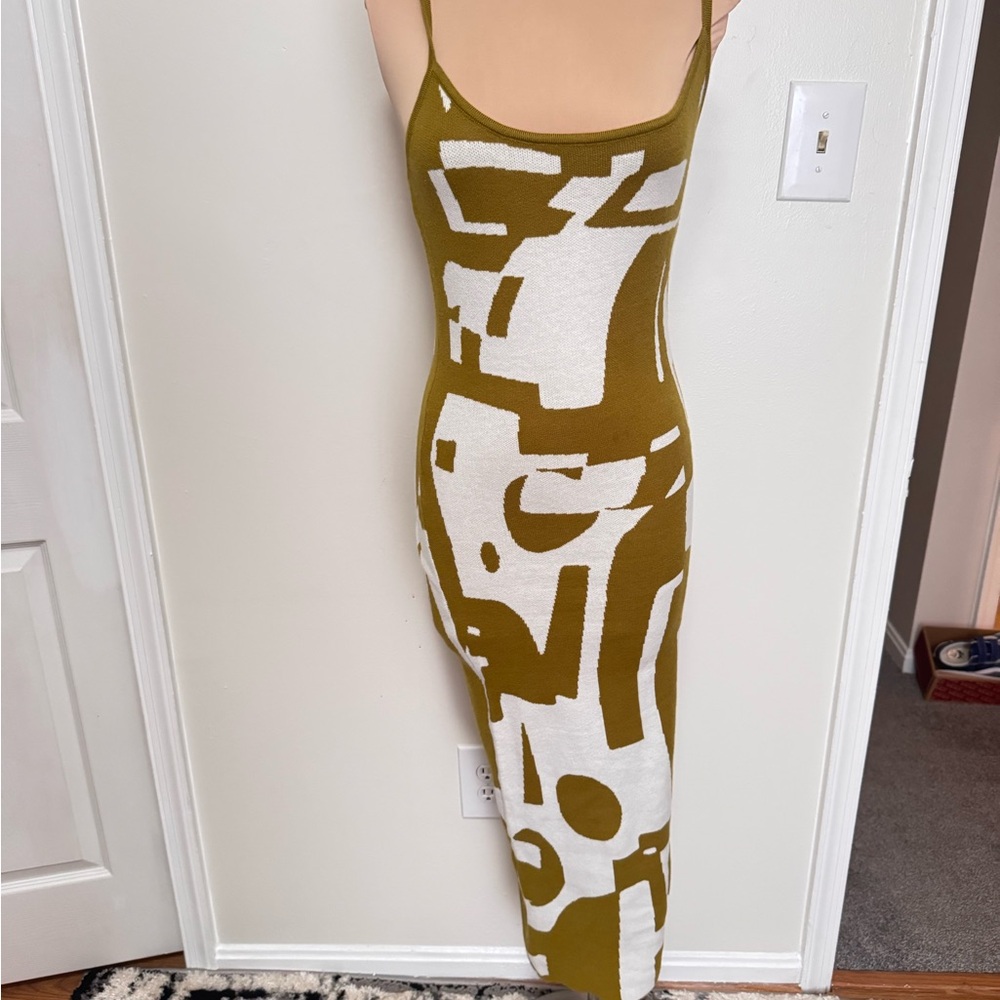 Low Cut Ribbed Knit Long Bodycon Sling Dress